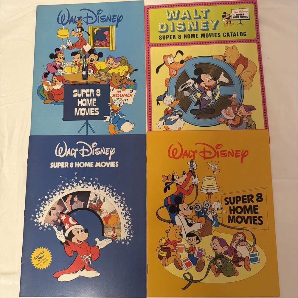 Lot Of 4 Walt Disney Super Eight Home Movies Catalogs 1974-1980